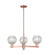 Arcadia Three Light Pendant in Antique Copper (405|7163CRACG122C6CL)