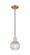 Arcadia One Light Mini Pendant in Antique Copper (405|7161PACG122C6CL)