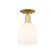 Arcadia One Light Semi-Flush Mount in Satin Gold (405|7161CSGG5586GWH)