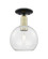 Arcadia One Light Semi-Flush Mount in Black Antique Brass (405|7161CBABG1228)
