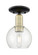 Arcadia One Light Semi-Flush Mount in Black Antique Brass (405|7161CBABG1226)