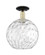 Arcadia One Light Semi-Flush Mount in Black Antique Brass (405|7161CBABG121512)
