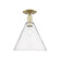 Arcadia One Light Semi-Flush Mount in Antique Brass (405|7161CABGBC122)