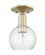 Arcadia One Light Semi-Flush Mount in Antique Brass (405|7161CABG1246)
