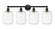Edison Four Light Bath Vanity in Matte Black (405|6164WBKG4607CL)