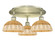 Ballston Three Light Semi-Flush Mount in Antique Brass (405|5163CABNBD29NAT)