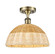 Ballston One Light Semi-Flush Mount in Antique Brass (405|5161CABNBD212NAT)