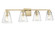 Strayhan Four Light Vanity in Modern Gold (59|64004MG)