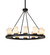 Loxley 12 Light Chandelier in Satin Black Wrought Iron Fleshtone Idalight (57|286033)