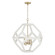 Geo Four Light Pendant in Flat White and Matte Brass (65|358441WM)