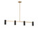 Zentro Four Light Linear Chandelier in Satin Brass (1|GLC2074SB)
