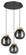 Magacela Three Light Pendant in Black & Light Wood (217|390319A)