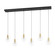 Terque LED Linear Pendant in Black & Brushed Gold (217|390281A)