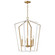 Melrose Five Light Pendant in White/Natural Aged Brass (16|28615WTNAB)
