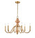 French Country Six Light Chandelier in Natural Brass (581|851416)