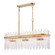 Icicles Six Light Linear Chandelier in Satin Brass (581|850996)