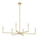 Montclair Six Light Linear Chandelier in Brushed Gold, White (577|207359A)