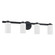 Bedminster Four Light Vanity in Matte Black, Opal Ribbed (577|207044A)