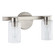 Bedminster Two Light Vanity in Brushed Nickel, Clear Ribbed (577|207034A)