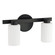 Bedminster Two Light Vanity in Matte Black, Opal Ribbed (577|207031A)