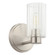 Bedminster One Light Wall Sconce in Brushed Nickel, Clear Ribbed (577|207027A)