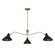 Three Light Pendant in Matte Black with Natural Brass (446|M7019MBKNB)