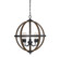 Mchan Five Light Chandelier in Wood with Black (446|M70041WB)