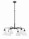 Pleated II Six Light Chandelier in Flat Black (46|62326FB)