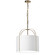Quincy One Light Pendant in White (216|QCY181PGLDWH)