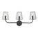 Eleanor Three Light Vanity in Matte Black (216|ELN213WMBCLR)