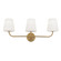 Eleanor Three Light Vanity in Aged Brass (216|ELN213WAGBWH)