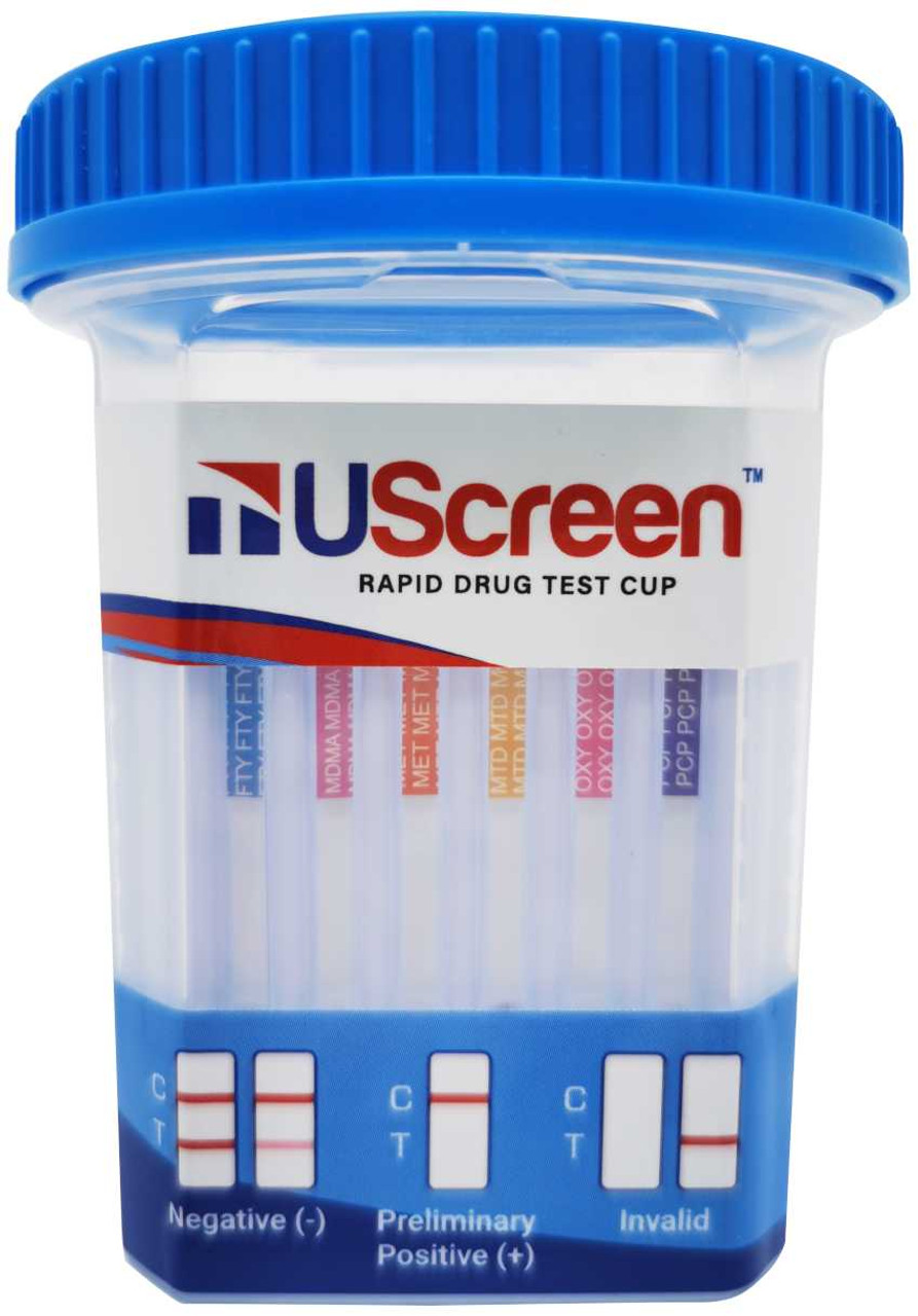 UScreen® 17-Panel Rapid Drug Test Cup, FUO Approved, Square Shape (USSCUPFA-17E3FKKT) UScreen® 17-Panel Rapid Drug Test Cup, FUO Approved, Square Shape (USSCUPFA-17E3FKKT)
