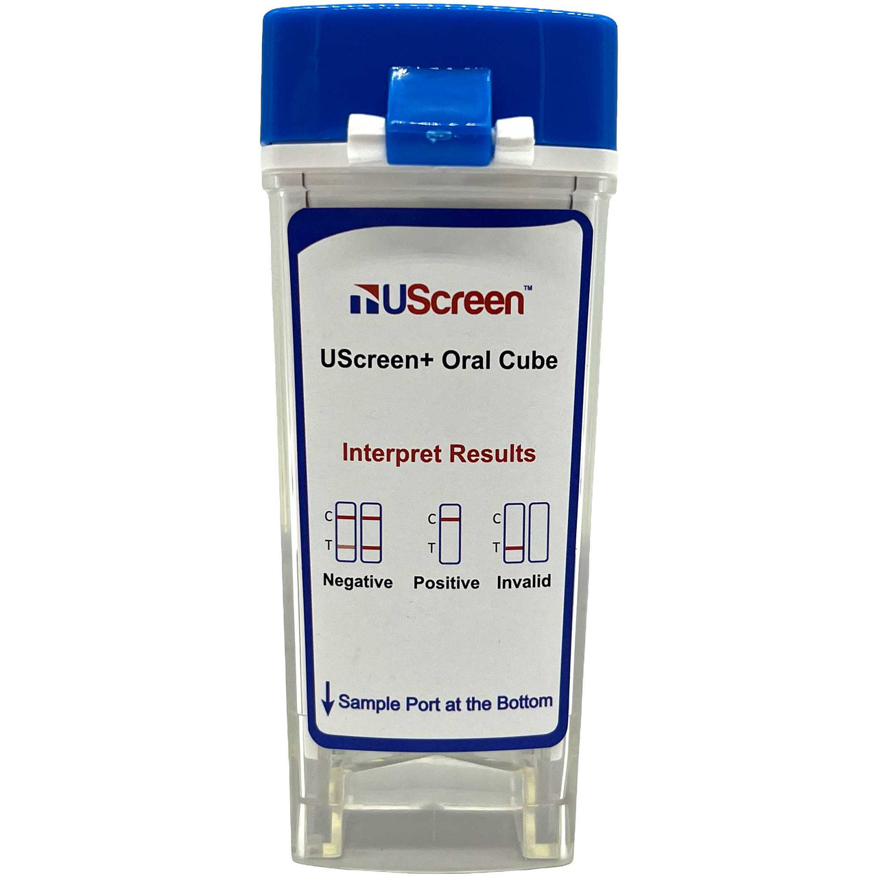 UScreen® 10 Panel with Saliva Indicator Oral Cube Saliva Drug Test, Employment & Insurance Use Approved, Front Label Showing