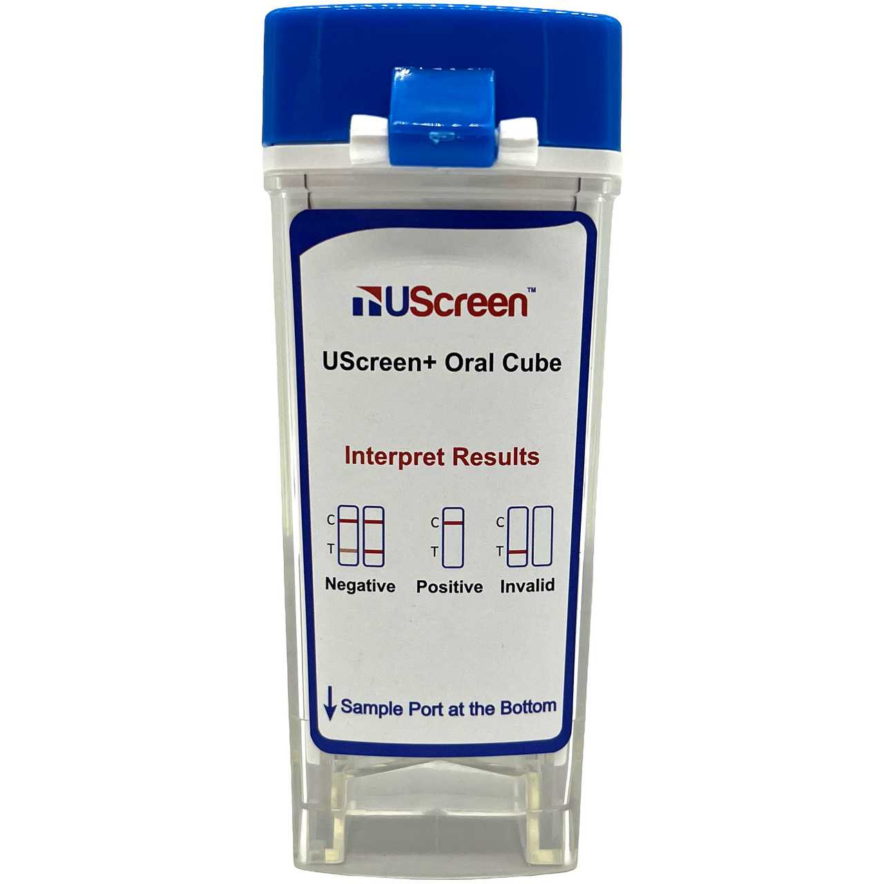 UScreen® 10 Panel with Saliva Indicator Oral Cube Saliva Drug Test, Employment & Insurance Use Approved, Front Label Showing