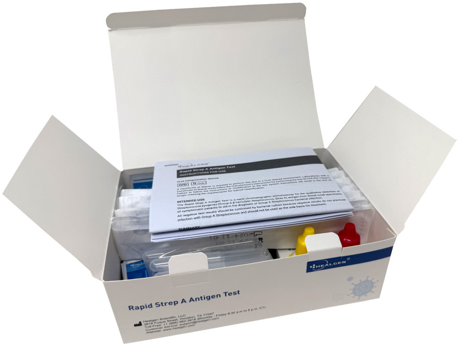 Healgen® Rapid Strep-A Antigen Test, FDA 510(k) CLIA Waived, 25/Box
