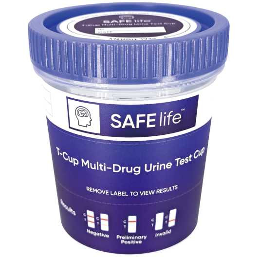 T-Cup® 13-Panel Drug Test Cup with ETG, FTY, TRA, Adulterants, SAFElife™, 25/Box