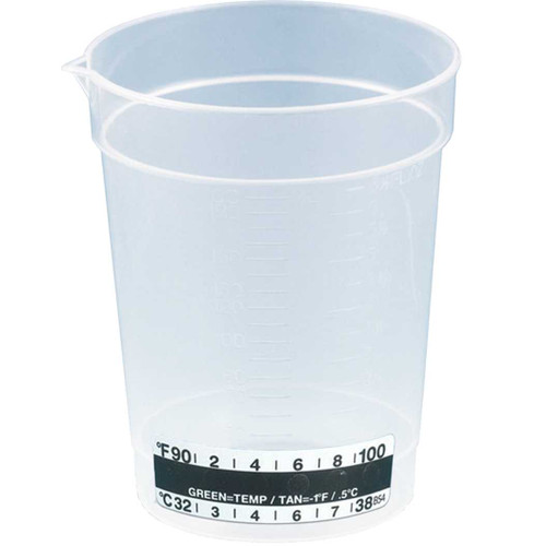 Collection Beaker 180mL Temp Strip, Graduated 25/Sleeve Collection Beaker 180mL Temp Strip, Graduated 25/Sleeve