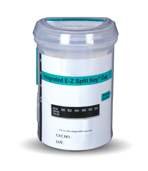 3 Panel E-Z Integrated Split Specimen Key Cup Drug Test CLIA Waived 25/Box