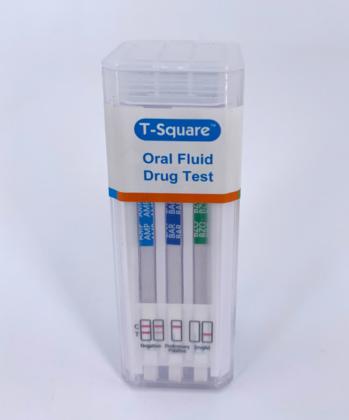 5 Panel T-Square Oral Fluid Drug Test with Saliva Indicator Front