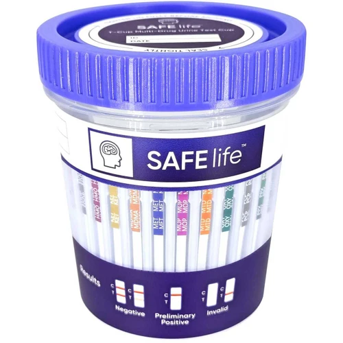T-Cup® 13-Panel Drug Test Cup with ETG, FTY, TRA, Adulterants, SAFElife™, 25/Box | TDOA-7135A3EFT
