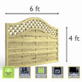 6x4 Decorative Fence Panel dimension diagrams