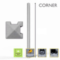 8ft Concrete Corner Fence Post dimensions view