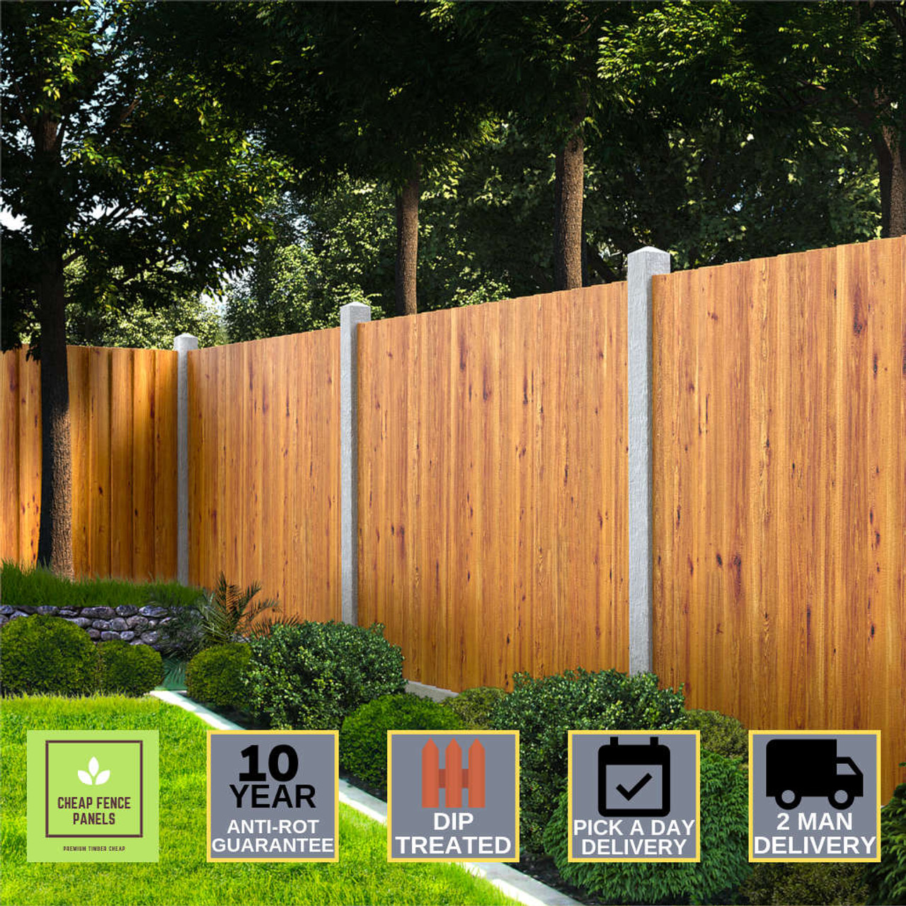 6x5 Feather Edge Fence Panel Cheap Fence Panels