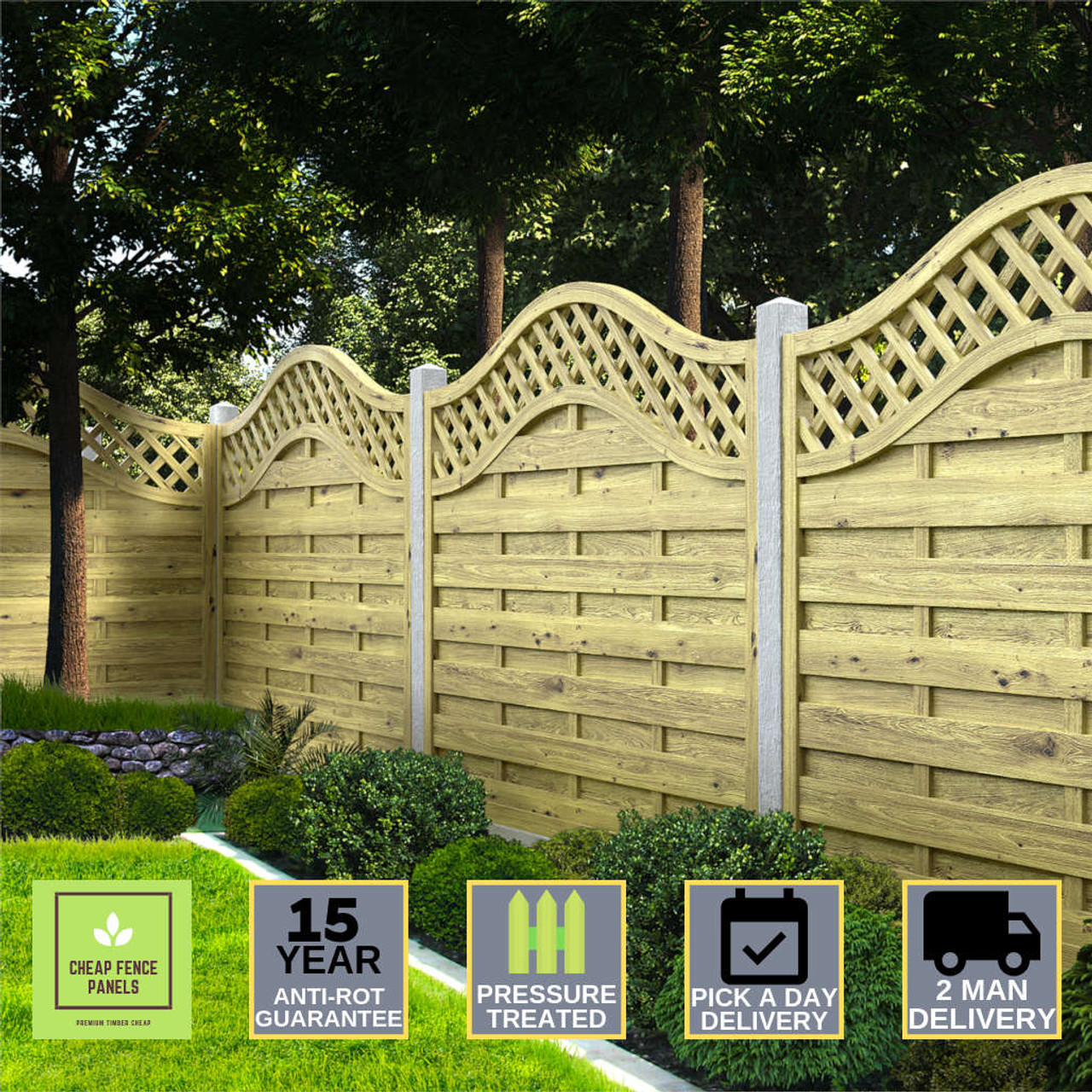 6x6 Decorative Fence Panel | Cheap Fence Panels