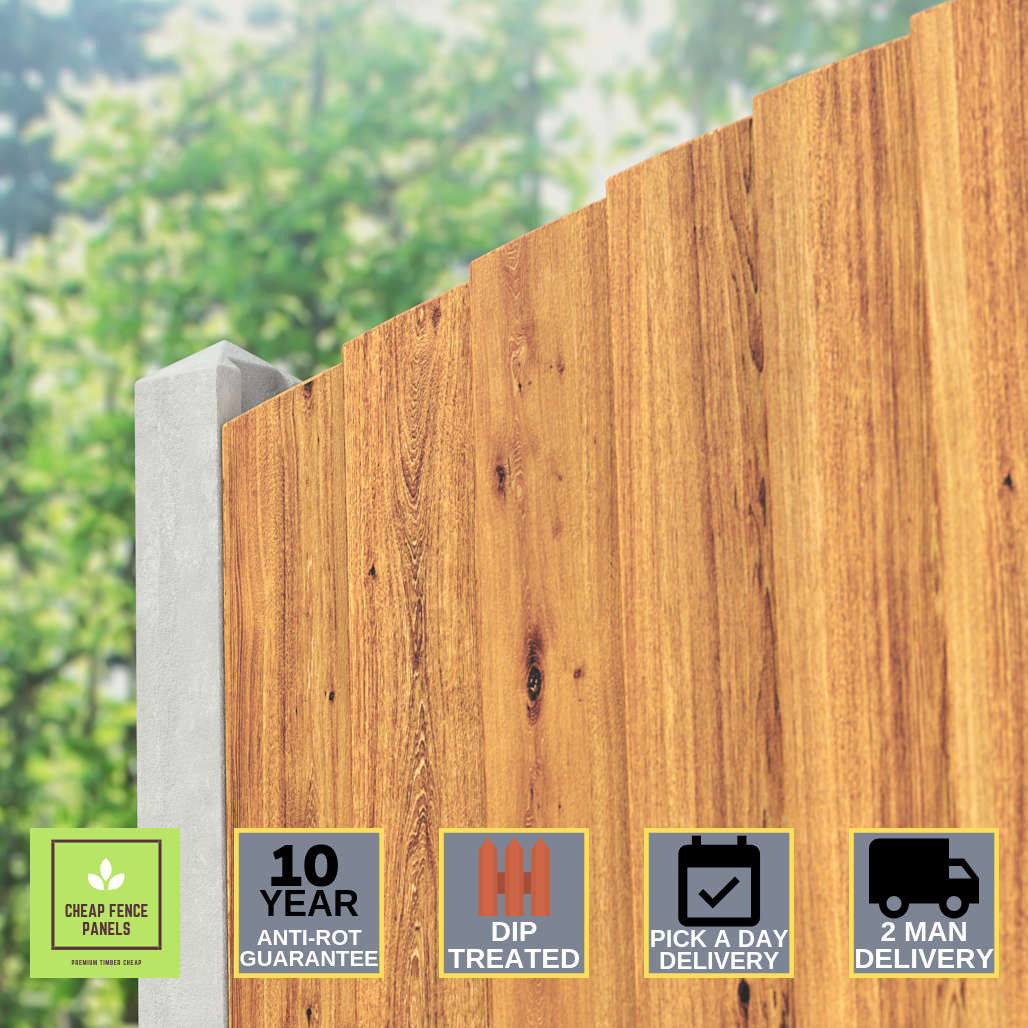 6x3 Dome Feather Edge Fence Panel Cheap Fence Panels