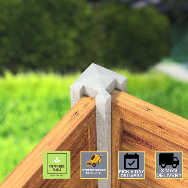 7ft Concrete Corner Fence Post in the garden 7ft Concrete Corner Fence Post in the garden