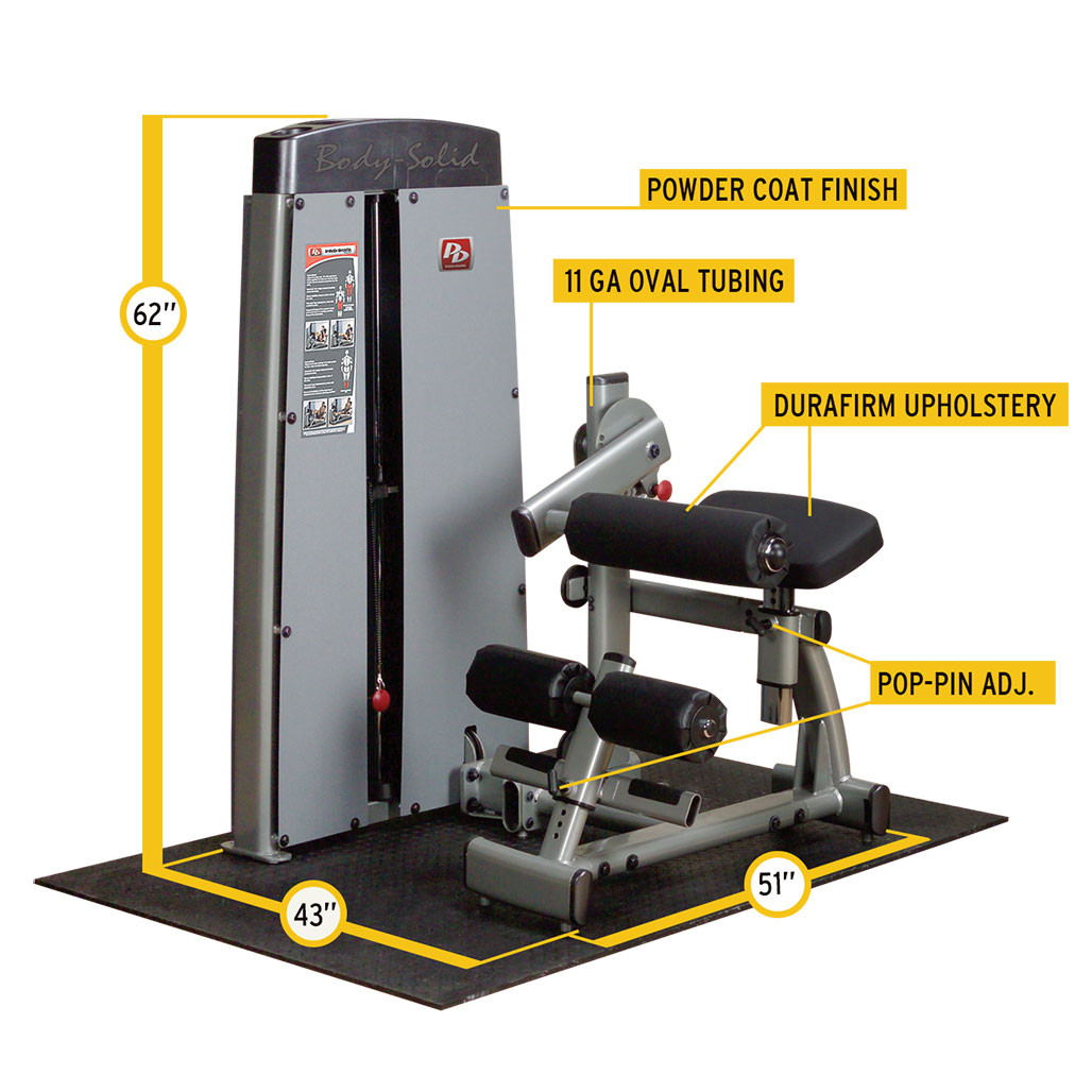 Body-Solid ProDual Ab Back Machine with 210 lb. Stack DABBSF