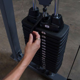 Detail of the Weight Stack on the Powerline Functional Trainer