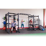 Pro ClubLine Double SPR1000 Power Racks, Rear Extensions, Monkey Bars