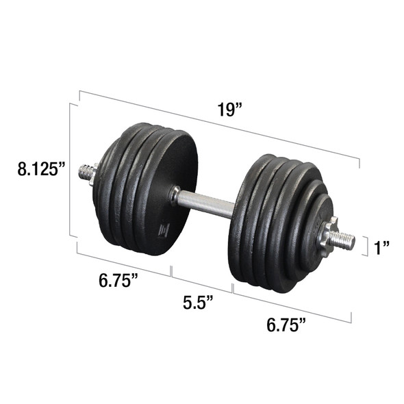 Pro-Style 5 lb. to 100 lb. Adjustable Dumbbell Pair